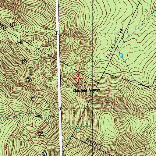 Topographic Map of Daniels Notch, VT