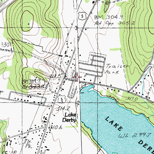 Topographic Map of Derby Center Cemetery, VT