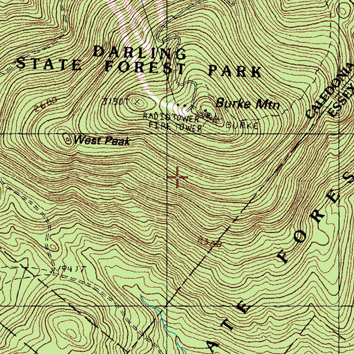 Topographic Map of Darling State Forest, VT