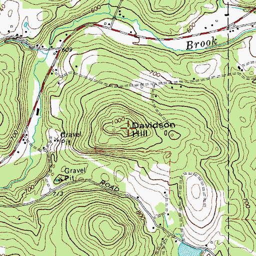 Topographic Map of Davidson Hill, VT