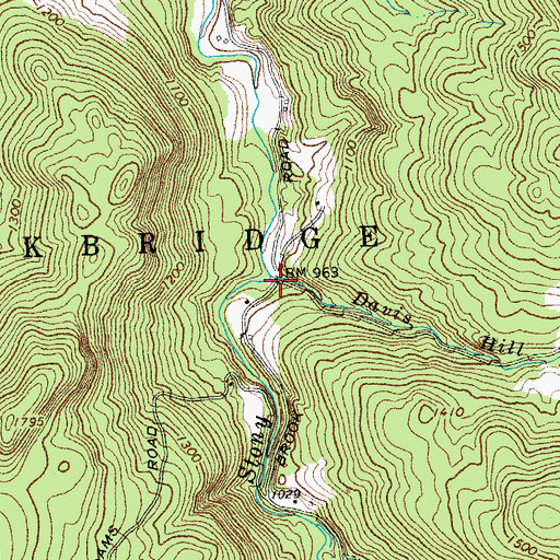 Topographic Map of Davis Hill Brook, VT