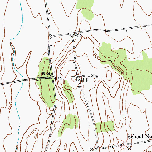Topographic Map of De Long Hill, VT