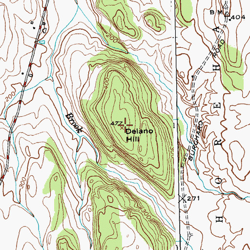 Topographic Map of Delano Hill, VT