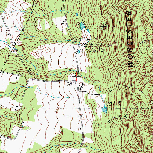 Topographic Map of Delano School, VT