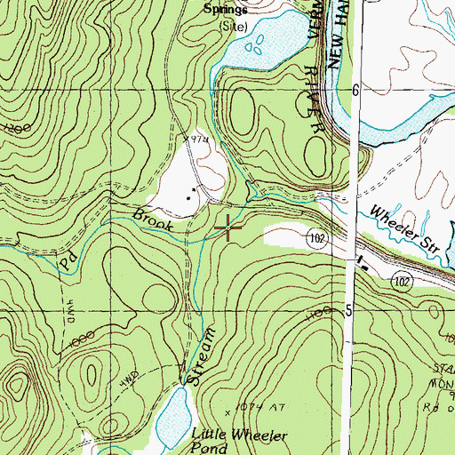 Topographic Map of Dennis Pond Brook, VT