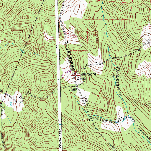 Topographic Map of Densmore Cemetery, VT