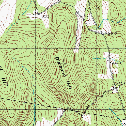 Topographic Map of Diamond Hill, VT