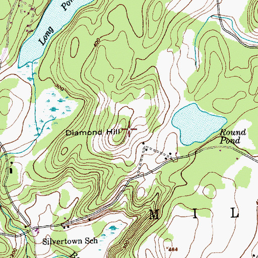 Topographic Map of Diamond Hill, VT