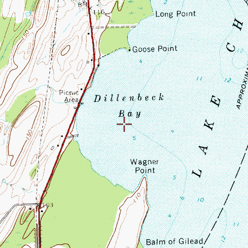 Topographic Map of Dillenbeck Bay, VT