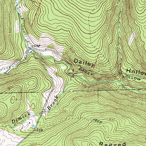 Topographic Map of Dimick Brook, VT
