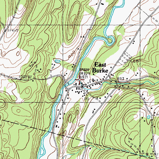 Topographic Map of Dish Mill Brook, VT