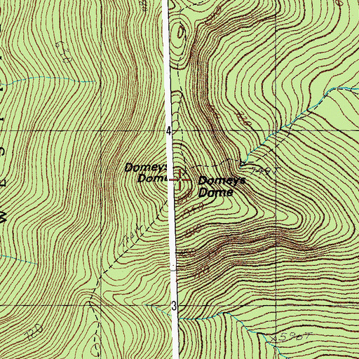 Topographic Map of Domeys Dome, VT