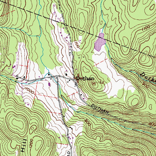 Topographic Map of Dothan, VT