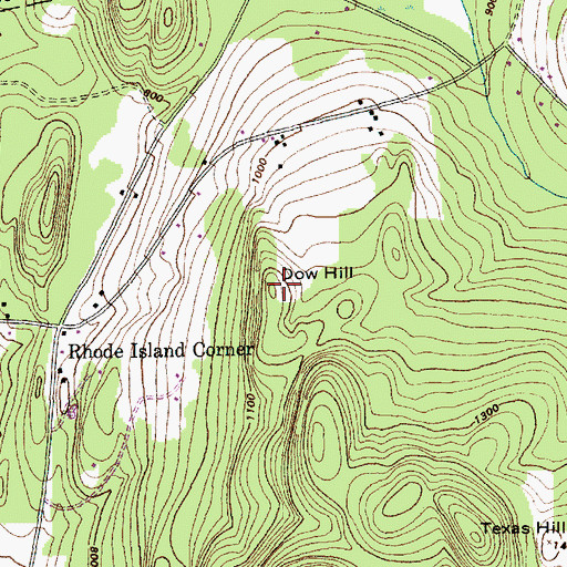 Topographic Map of Dow Hill, VT