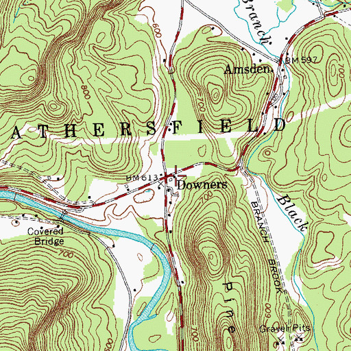 Topographic Map of Downers, VT