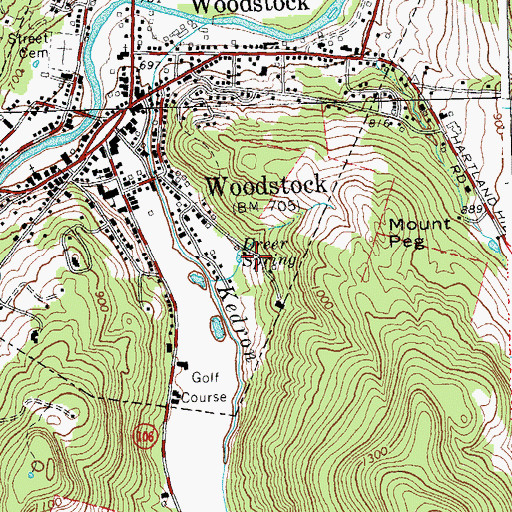 Topographic Map of Dreer Spring, VT