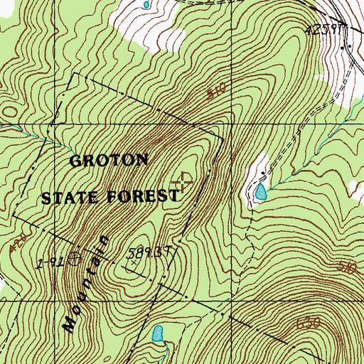 Topographic Map of Drew Mountain, VT