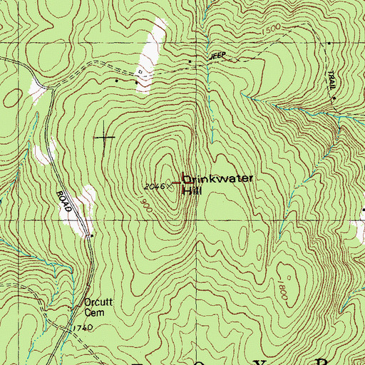 Topographic Map of Drinkwater Hill, VT