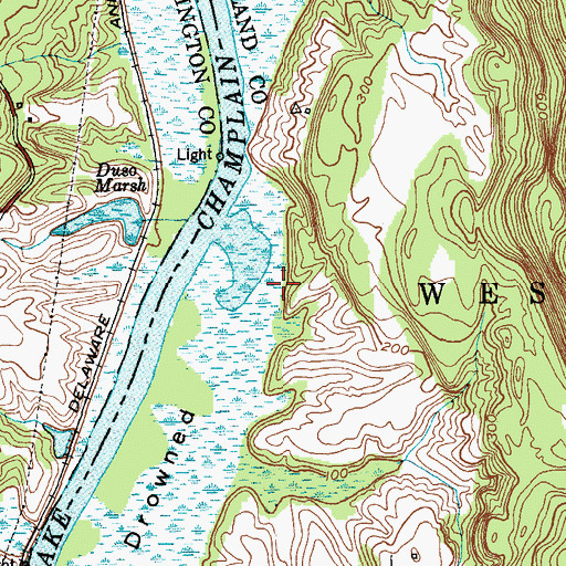 Topographic Map of Drowned Lands, VT