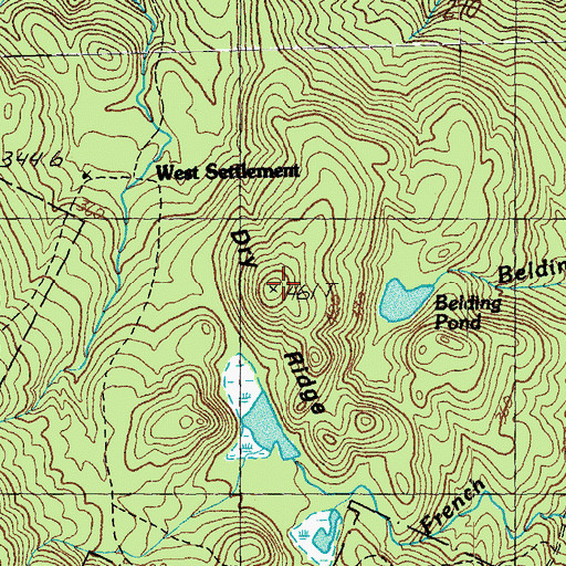 Topographic Map of Dry Ridge, VT