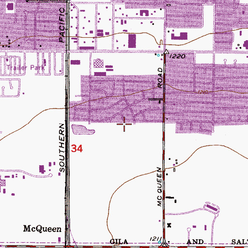 Topographic Map of Heritage Park, AZ