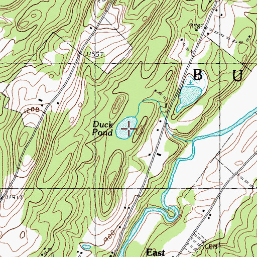 Topographic Map of Duck Pond, VT