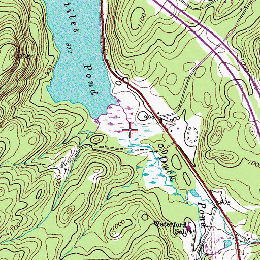 Topographic Map of Duck Pond Brook, VT