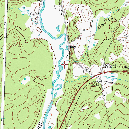 Topographic Map of Dudley Brook, VT