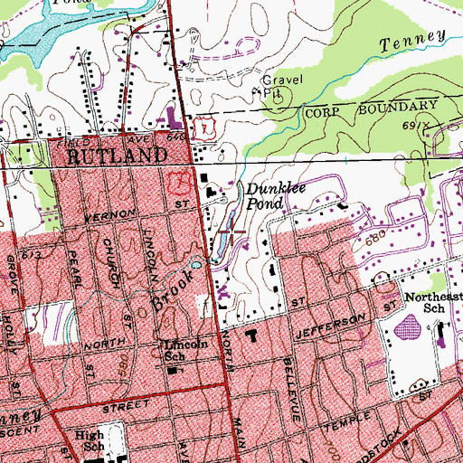 Topographic Map of Dunklee Pond, VT