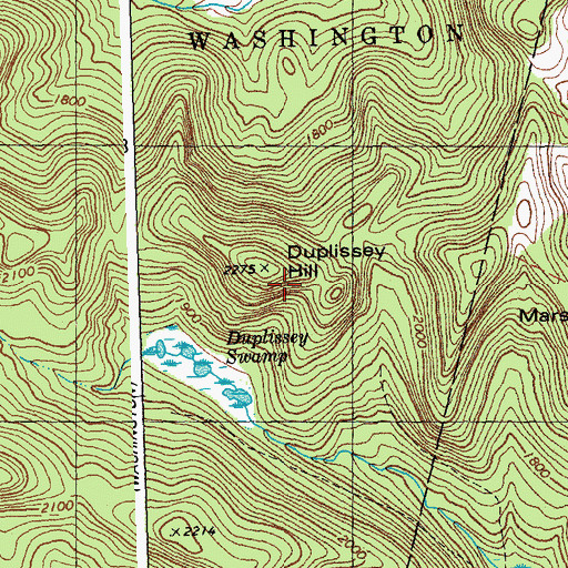 Topographic Map of Duplissey Hill, VT