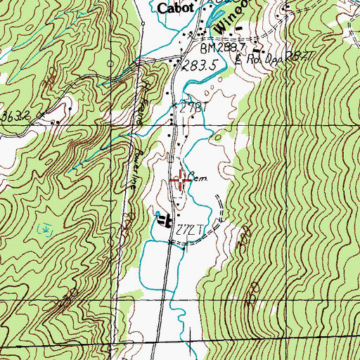 Topographic Map of Durant Cemetery, VT