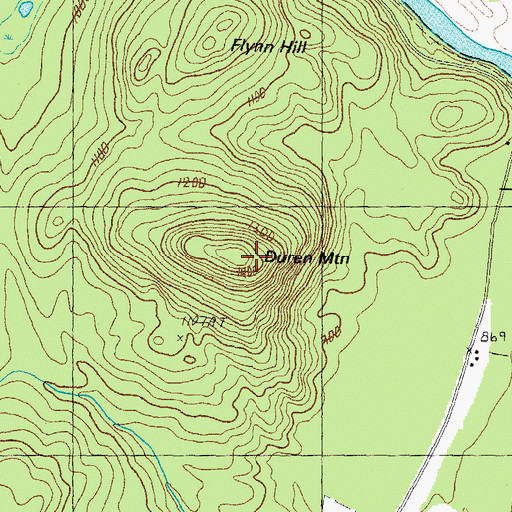 Topographic Map of Duren Mountain, VT