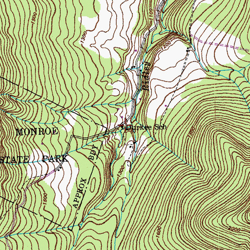 Topographic Map of Durkee School, VT