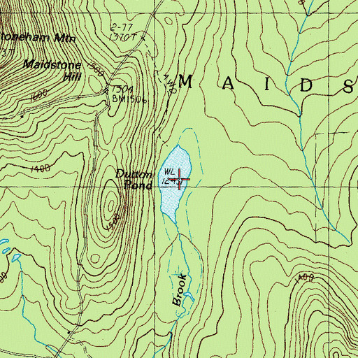 Topographic Map of Dutton Pond, VT