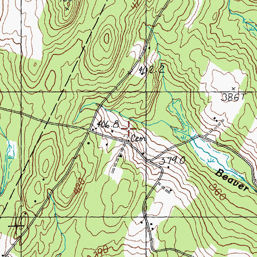 Topographic Map of Dwinell School, VT