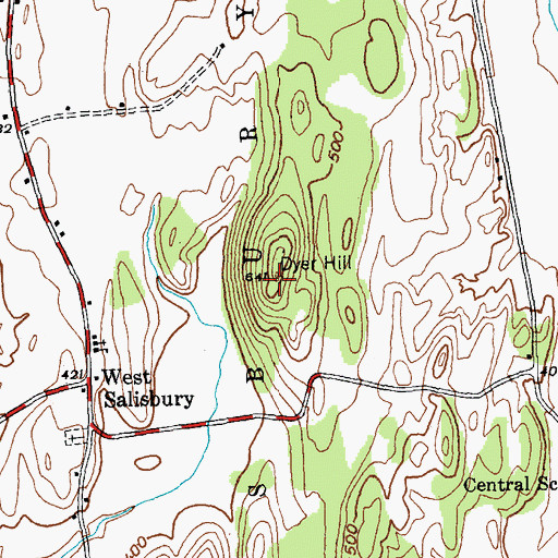 Topographic Map of Dyer Hill, VT