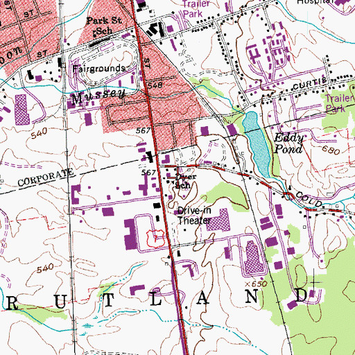 Topographic Map of Dyer School, VT