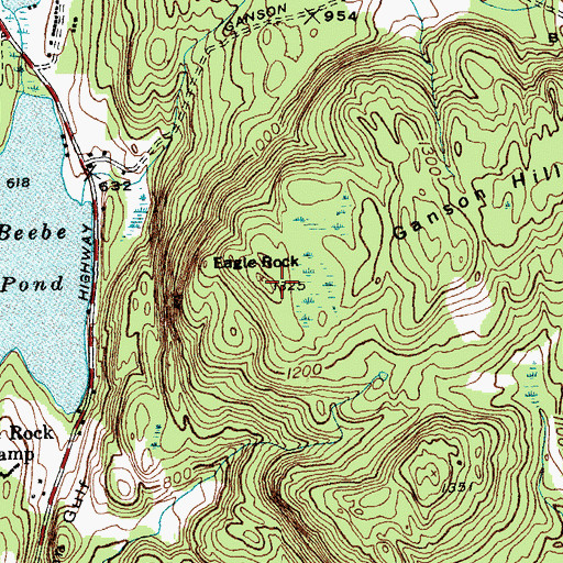 Topographic Map of Eagle Rock, VT