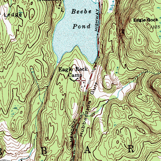Topographic Map of Eagle Rock Camp, VT