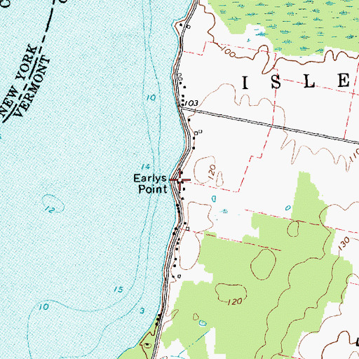 Topographic Map of Earlys Point, VT