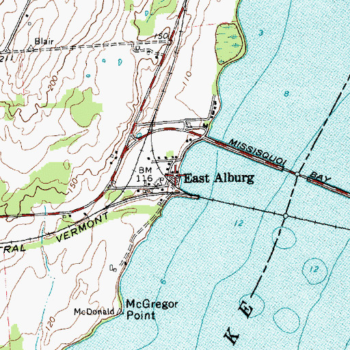 Topographic Map of East Alburg, VT