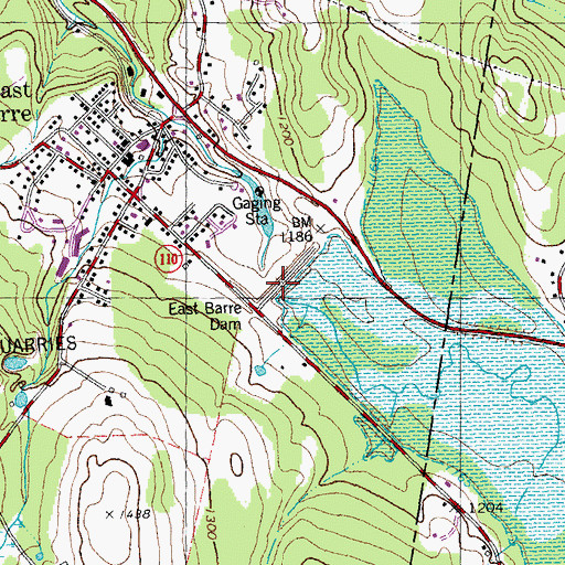 Topographic Map of East Barre Dam, VT