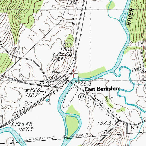 Topographic Map of East Berkshire, VT