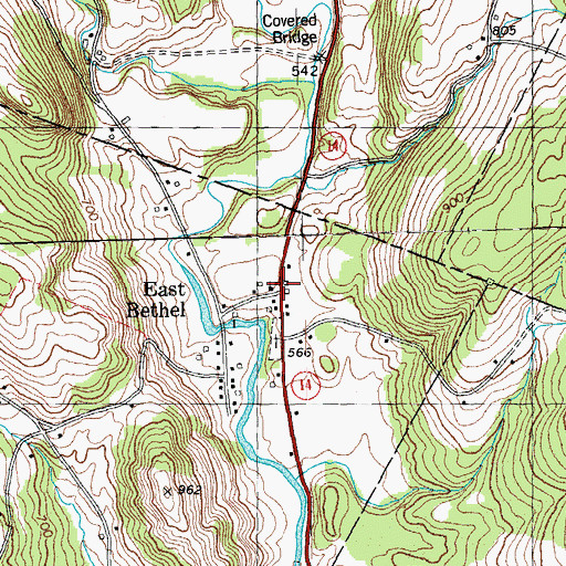 Topographic Map of East Bethel, VT