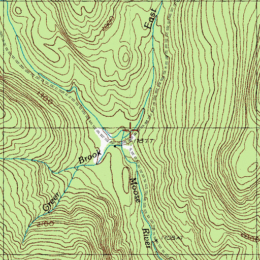 Topographic Map of East Branch Moose River, VT