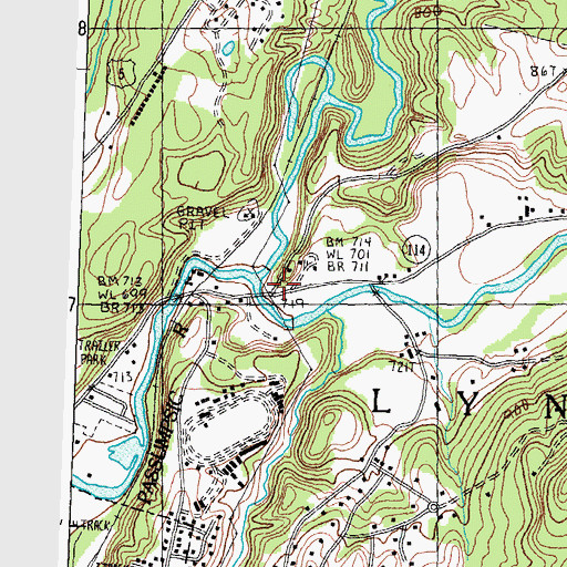 Topographic Map of East Branch Passumpsic River, VT
