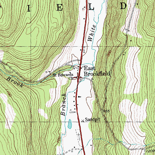 Topographic Map of East Brookfield, VT