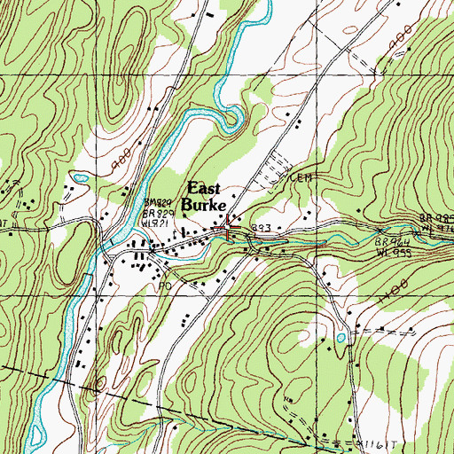 Topographic Map of East Burke, VT