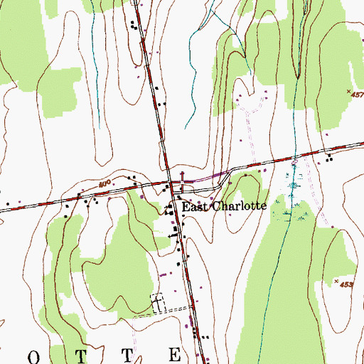 Topographic Map of East Charlotte, VT