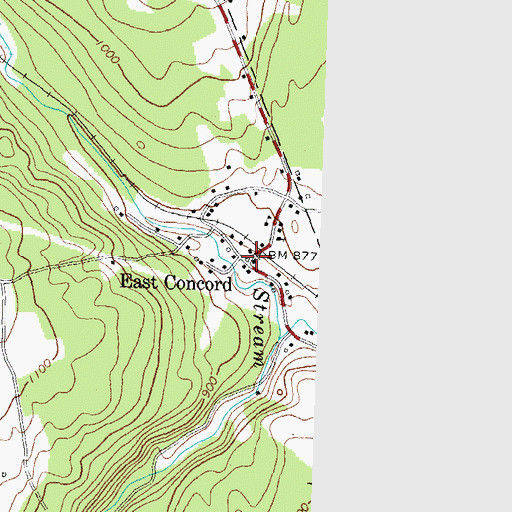 Topographic Map of East Concord, VT